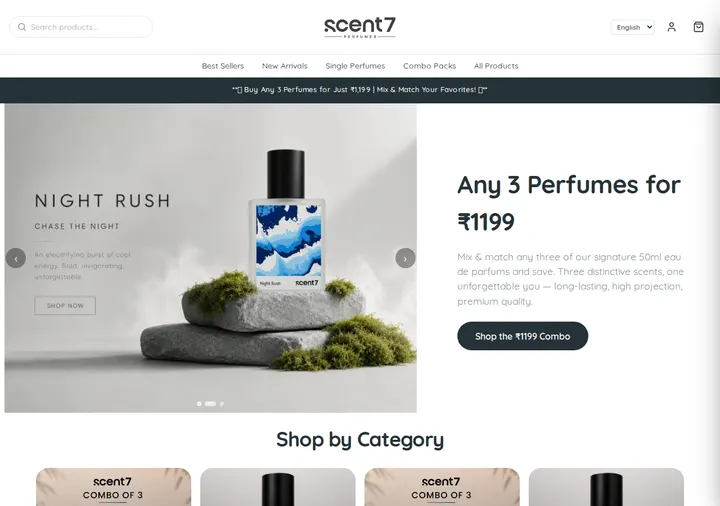 Scent7 Perfumes — live online store built on HOD Media